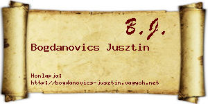 Bogdanovics Jusztin névjegykártya